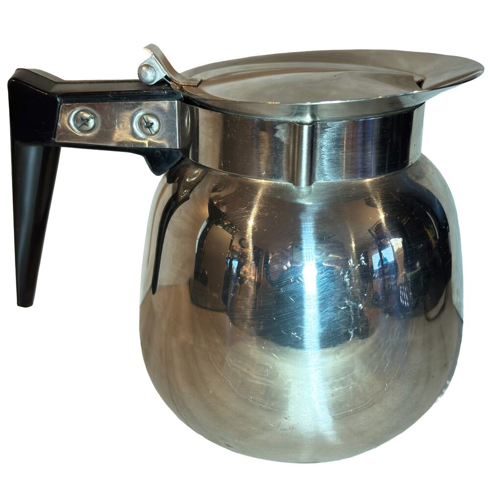 Vintage Stainless Steel Coffee Pot Percolator Mid Century Atomic Lid Handle